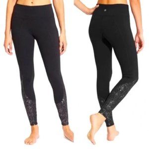 Athleta Black High Rise Crackle Flow Chaturanga Tight Leggings S
